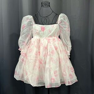 Small selkie dress “the kiss on the lips silk gauze puff dress”